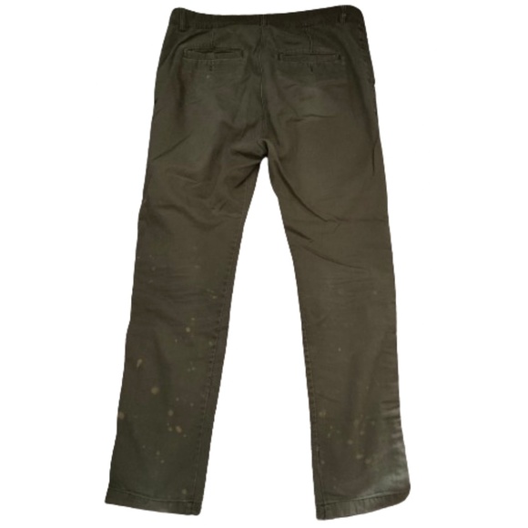 Divided Slim Low Waist Pants, Men's 32W, Olive Green, Distressed - Picture 2 of 4